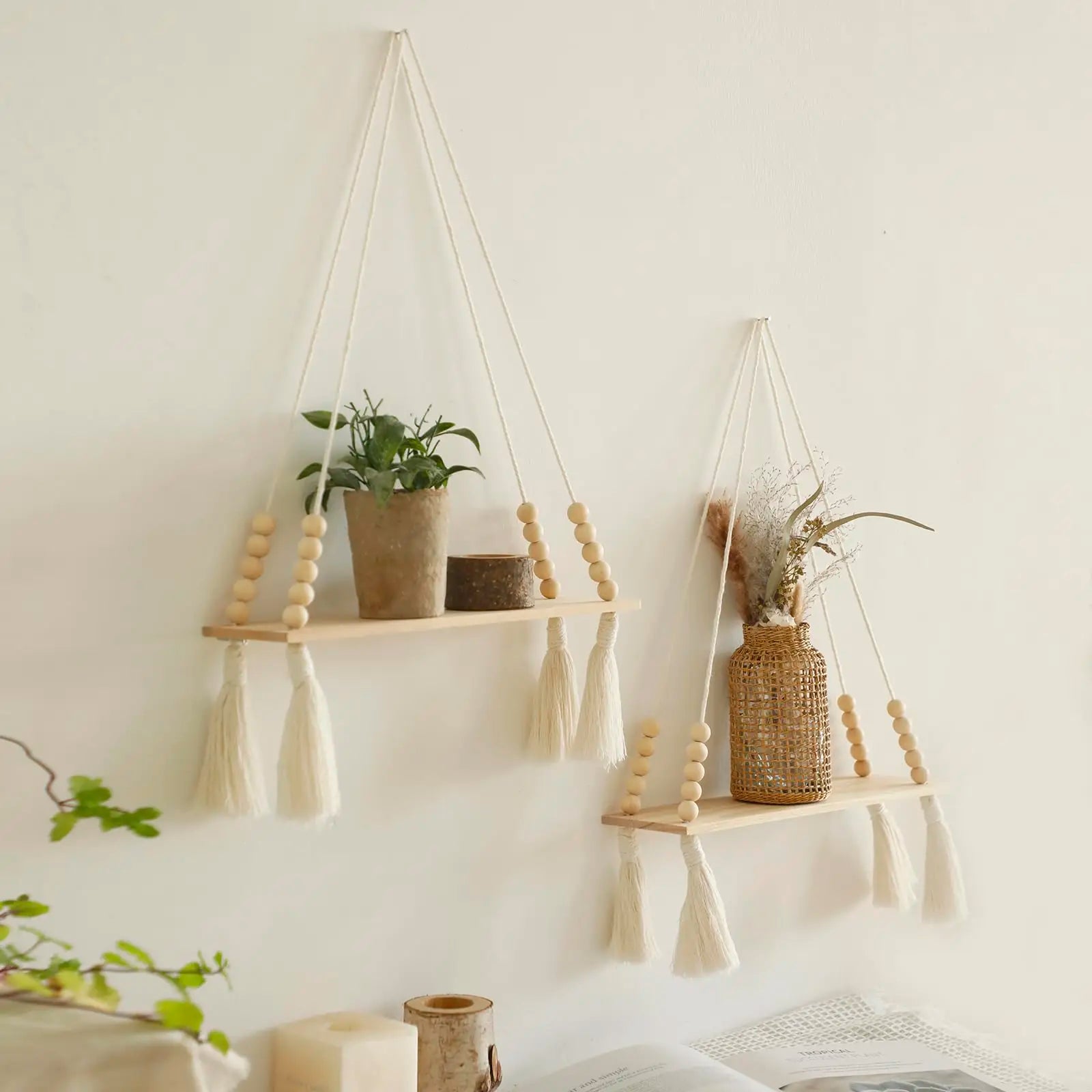 Macramé Wall Hanging Shelf Floating Wall Shelf
