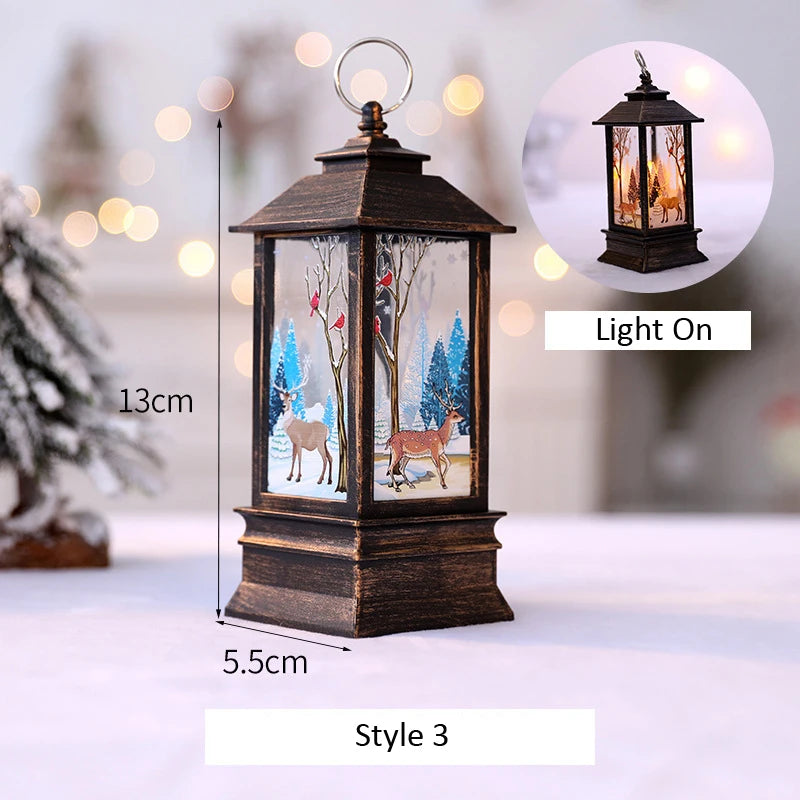 Santa Claus & Snowman Lantern Light
