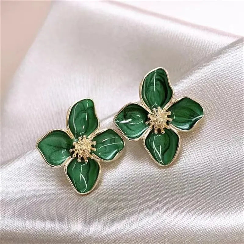 LATS Metal Flower Retro Earrings