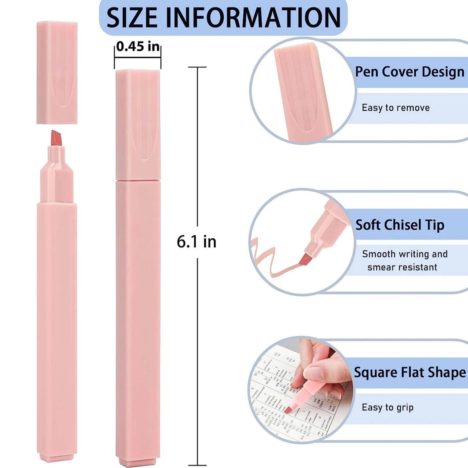 Aesthetic Cute Pastel Highlighter Pens 12 Colors