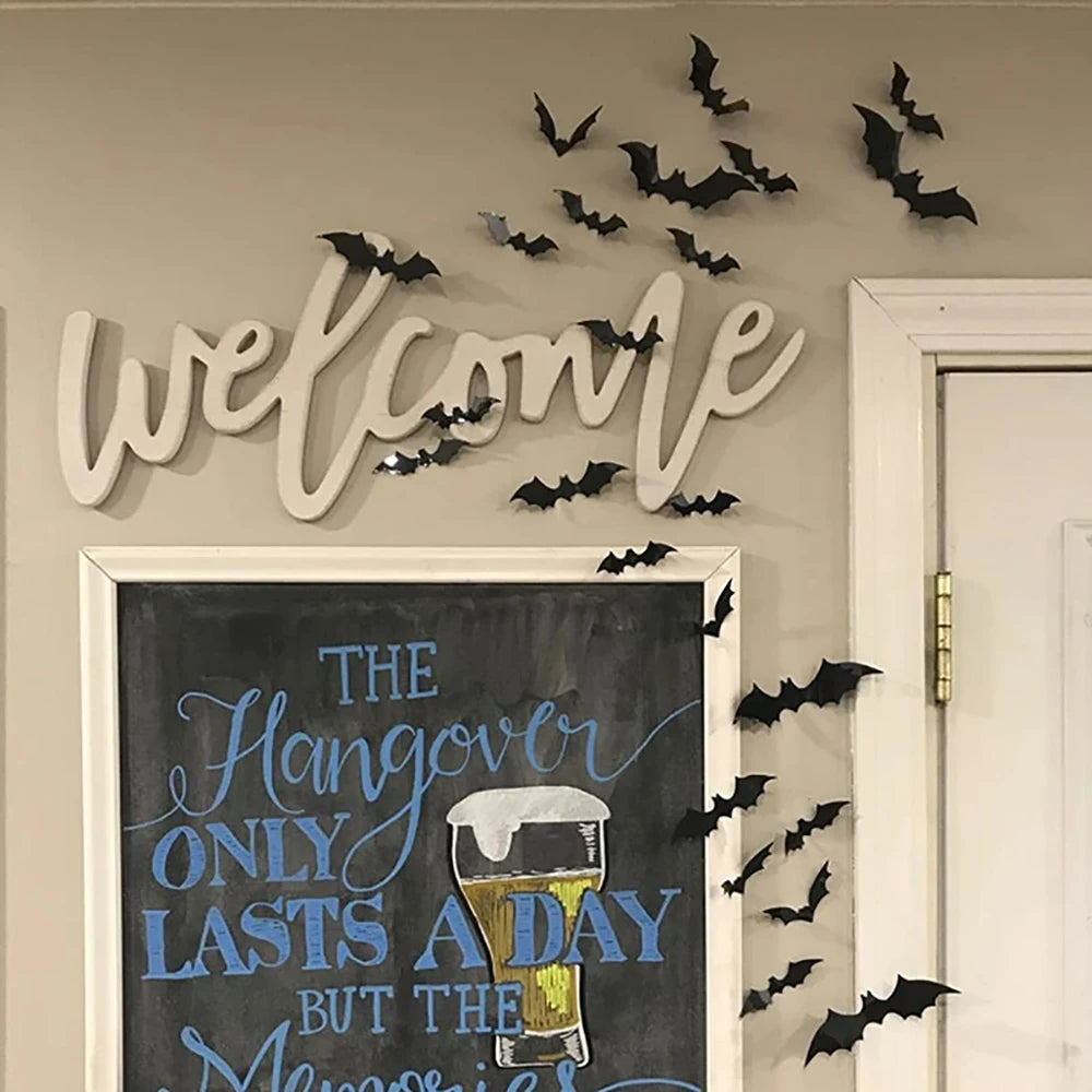 3D PVC Halloween Bat Wall Decorations