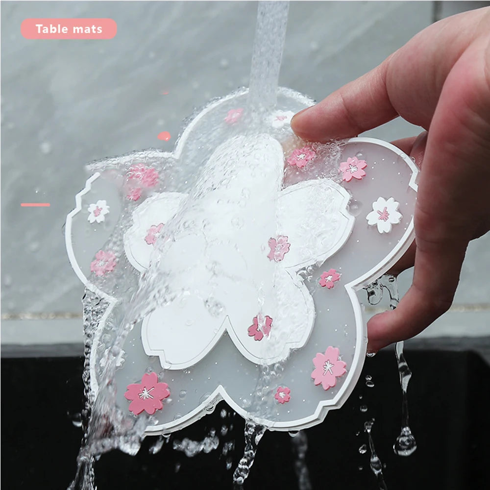 Kawaii Cherry Blossom Tea Coaster Mat