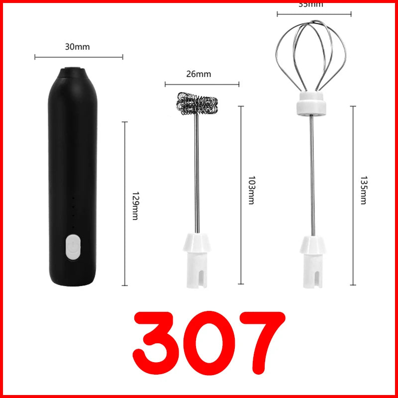 Upgraded USB Rechargeable Handheld Frother – 3-Speed Milk Whisk, Egg Beater & Mini Blender