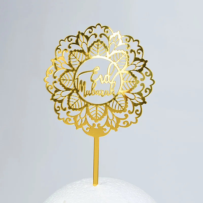 Golden Eid Mubarak Acrylic Cake Toppers