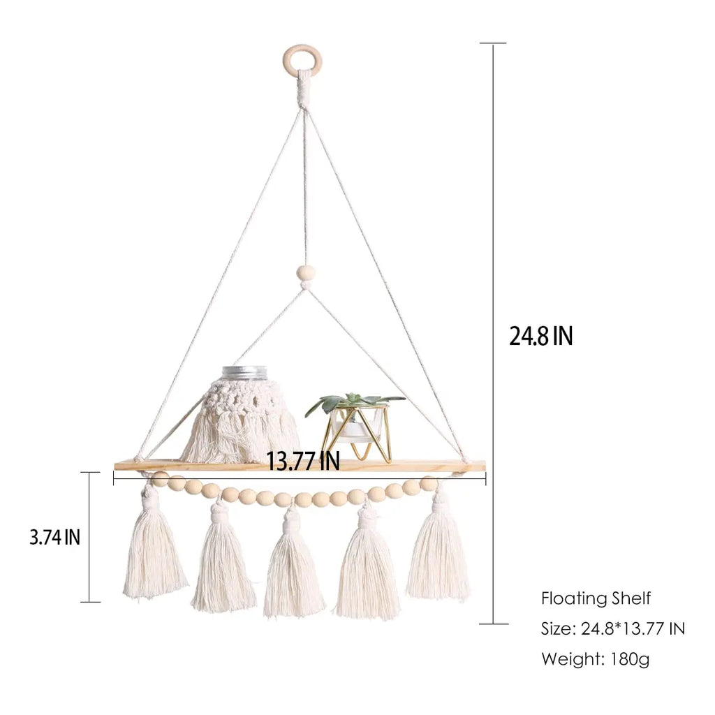 Macramé Wall Hanging Shelf Floating Wall Shelf