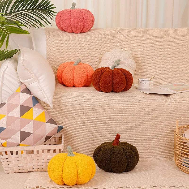 Pumpkin Shaped Plush Throw Pillow