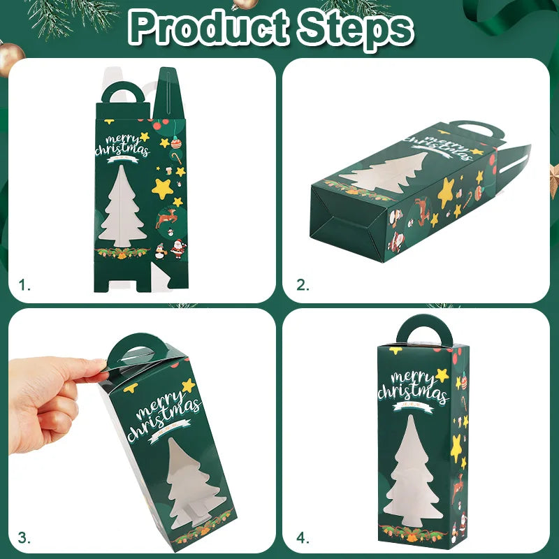 Christmas Tree Gift Boxes with Clear Window