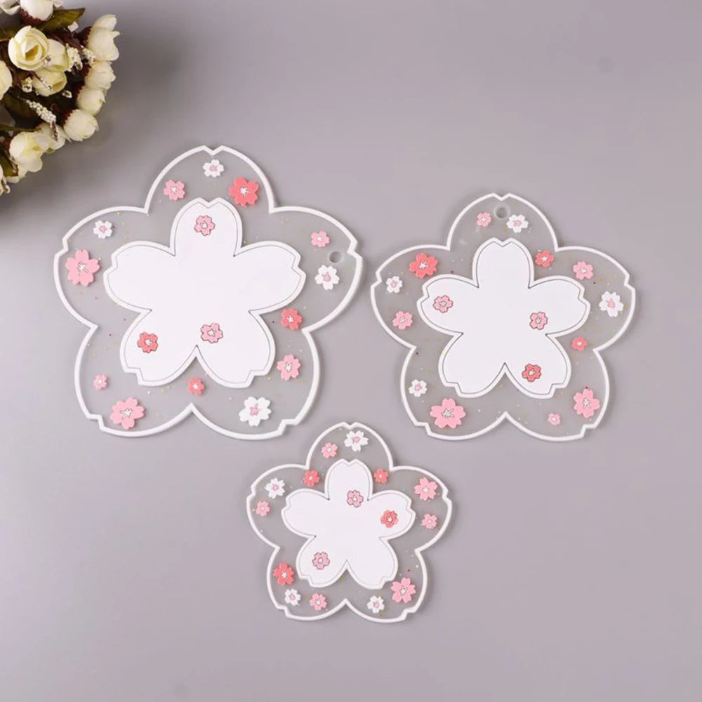 Kawaii Cherry Blossom Tea Coaster Mat