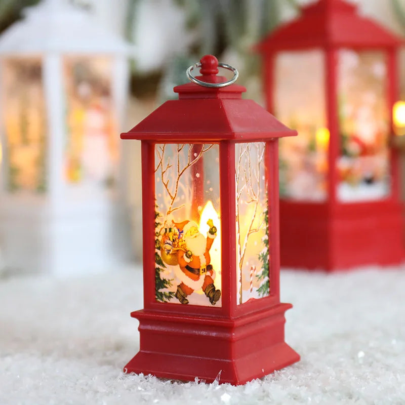 Santa Claus & Snowman Lantern Light