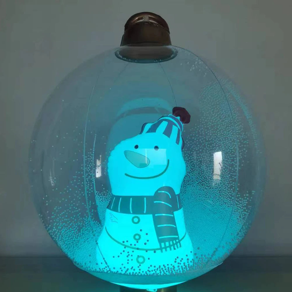 24-Inch Light Up PVC Inflatable Christmas Ball – Giant Outdoor Holiday Decoration