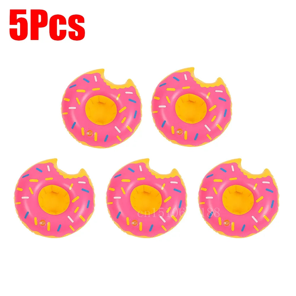 Bring tropical vibes to your next beach day or pool party with this Mini Coconut Tree & Flamingo Inflatable Drink Holder ! Made from durable PVC, it's lightweight, easy to inflate, and keeps your beverage floating right beside you.