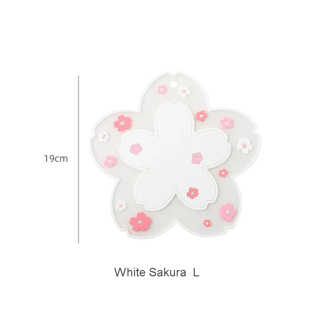 Kawaii Cherry Blossom Tea Coaster Mat