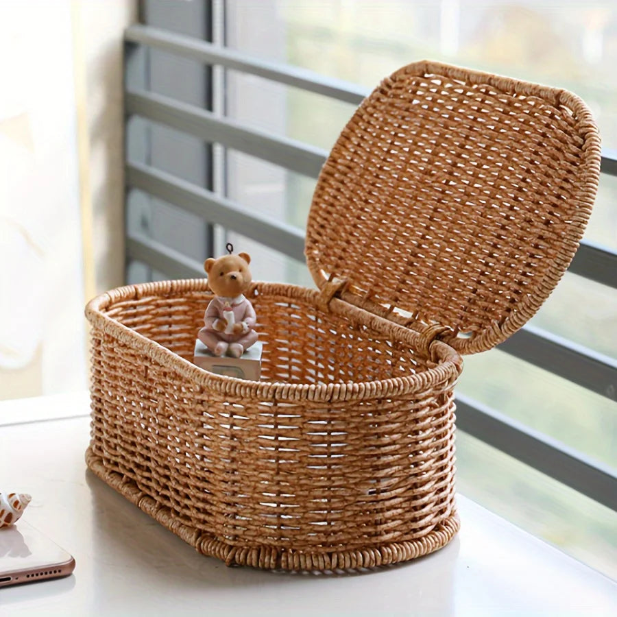 Bohemian Imitation Rattan Storage Basket