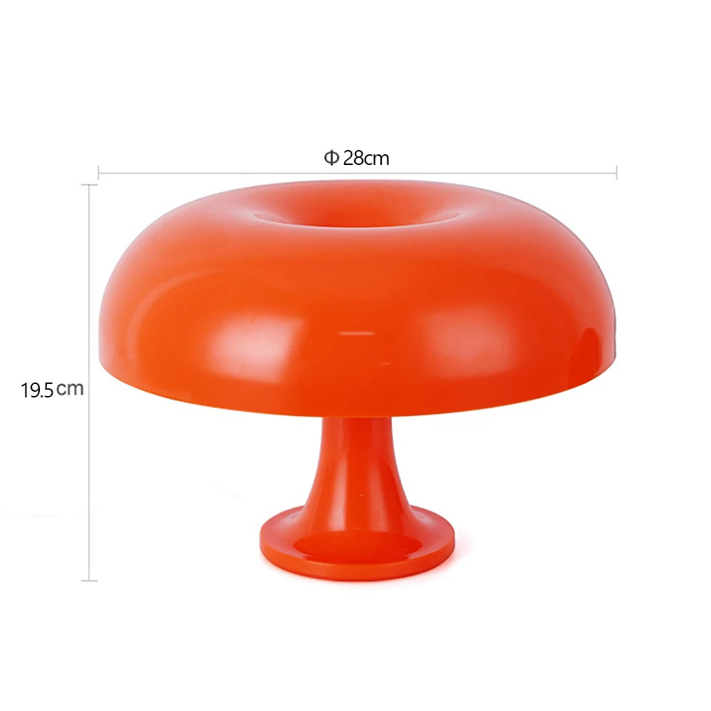 Orange lamp with dimensions on a white background