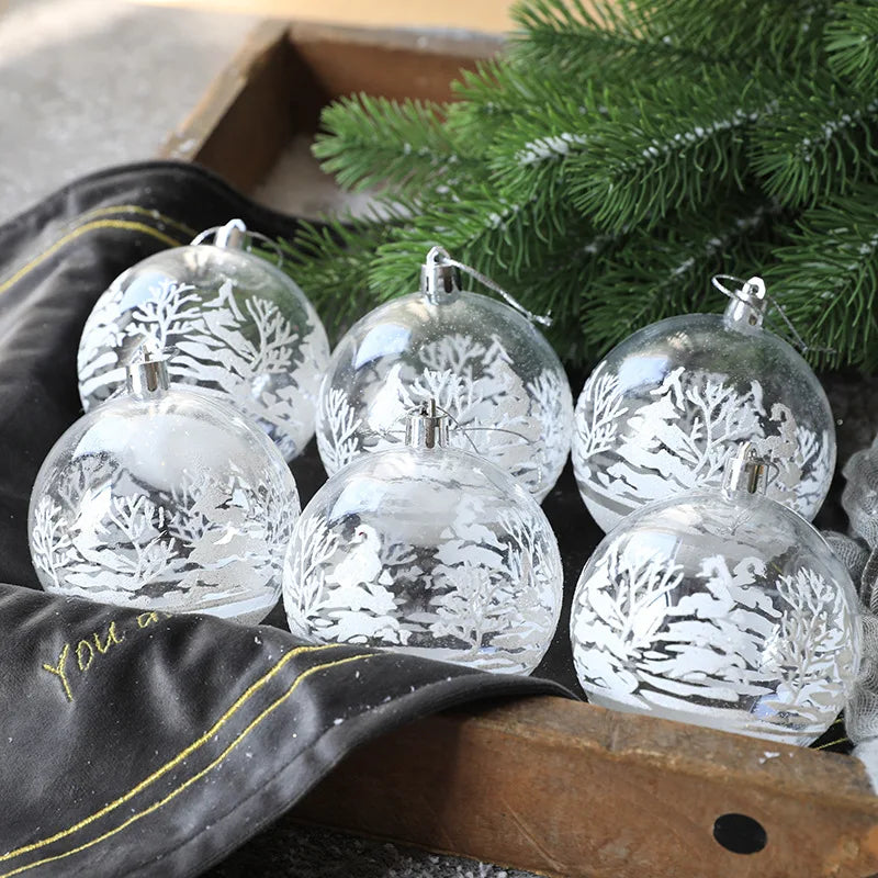 Clear Hanging Baubles for Christmas Tree Decoration