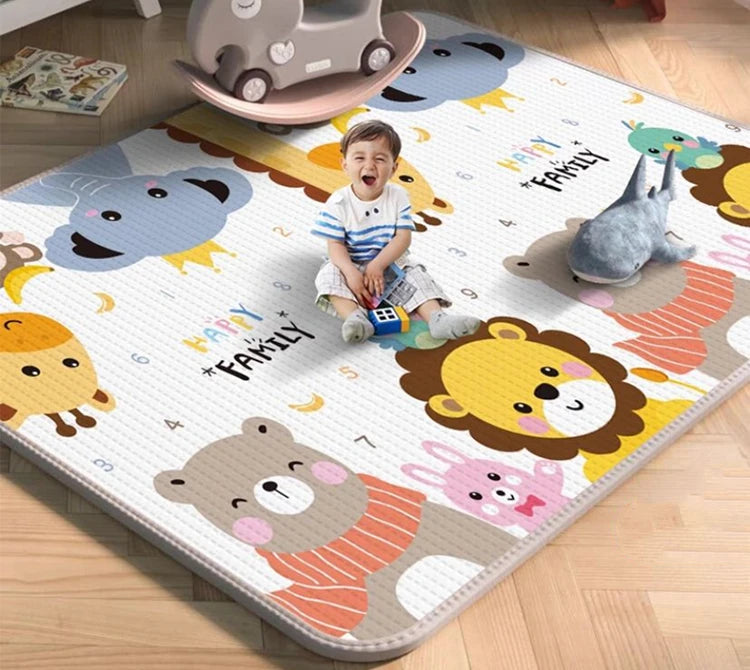 Toddler Playing on Soft and Colorful Baby Play Mat