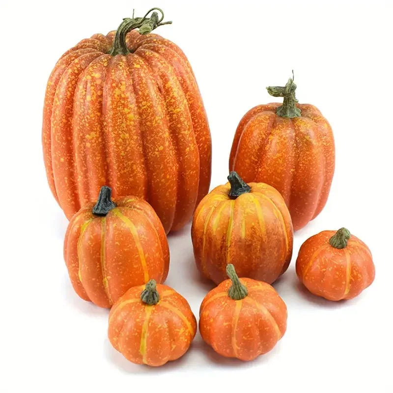 7pcs Artificial Pumpkin Set - Halloween Decor
