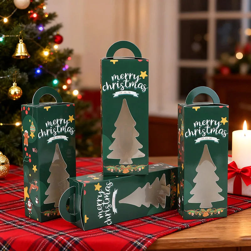 Christmas Tree Gift Boxes with Clear Window