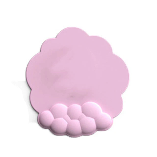 Pink cloud-shaped object on a white background