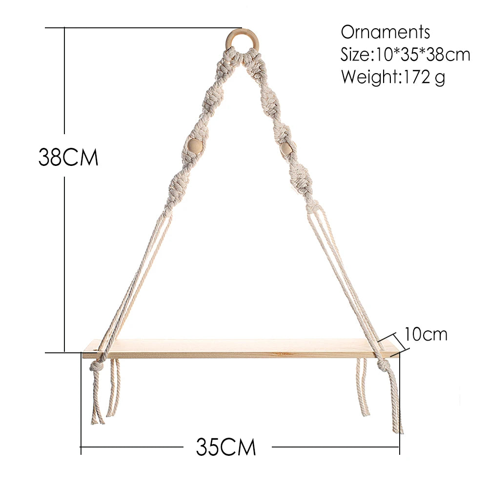 Macramé Wall Hanging Shelf Floating Wall Shelf