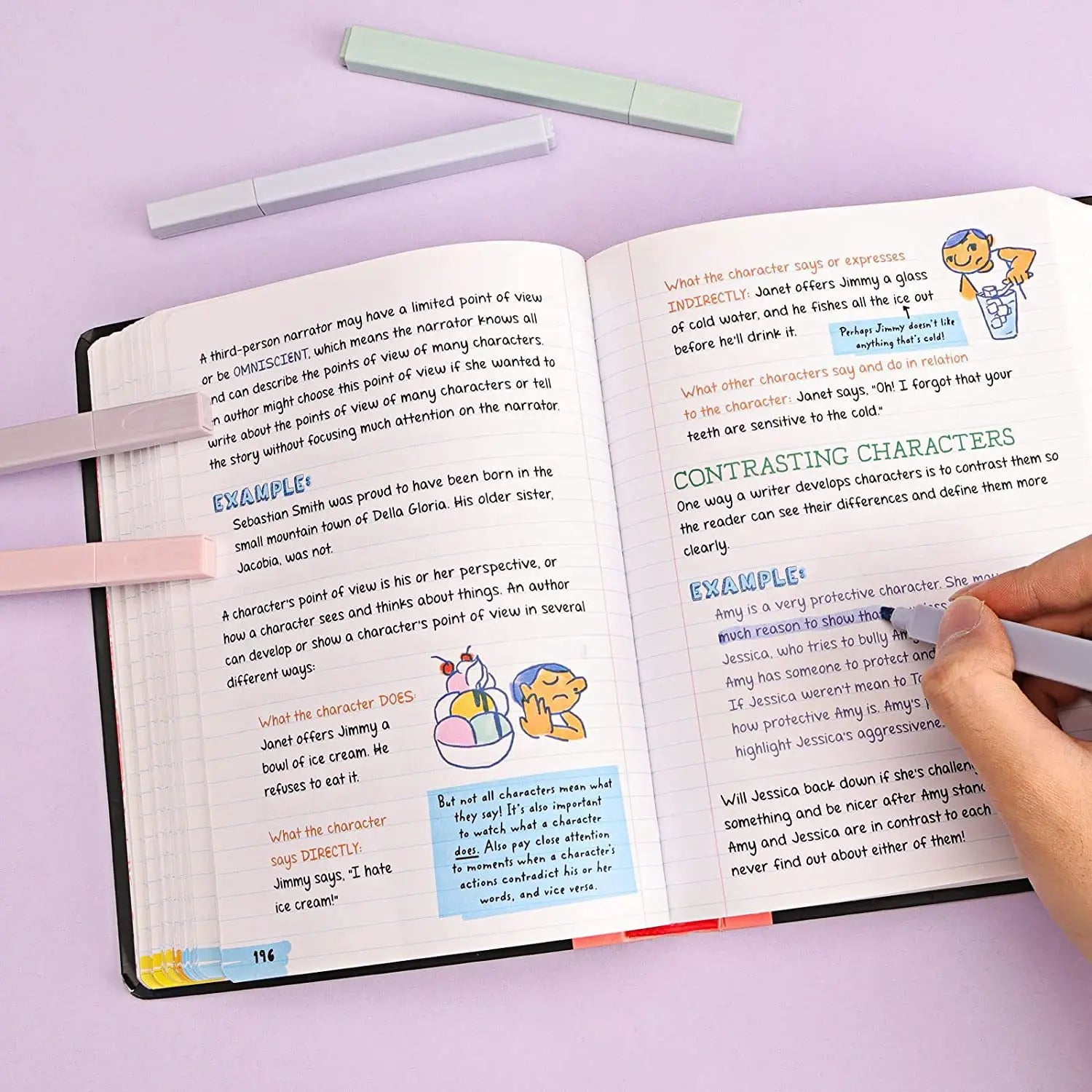 Aesthetic Cute Pastel Highlighter Pens 12 Colors