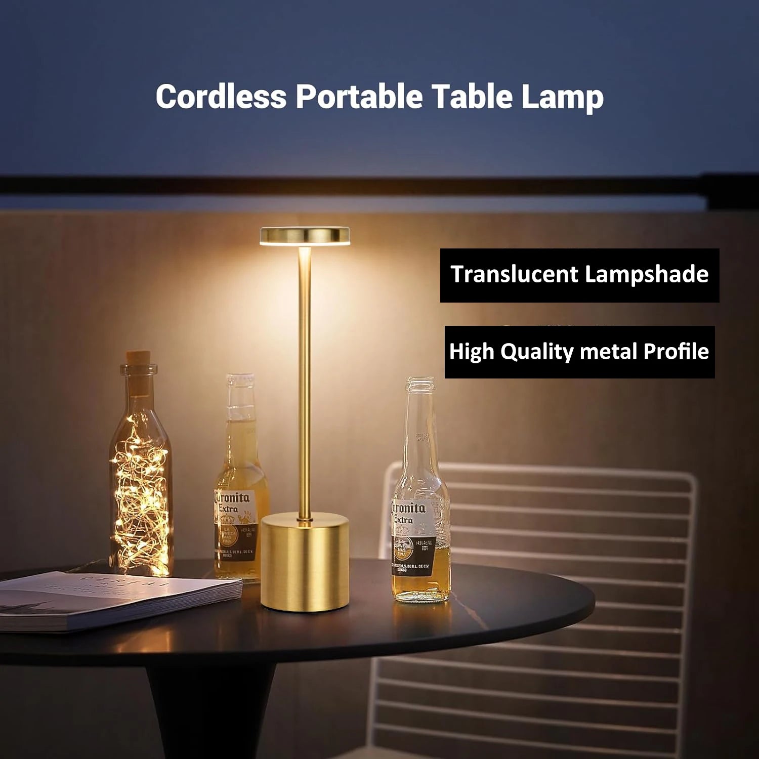 Touch Control LED Lamp – Portable, Dimmable, Metal Design