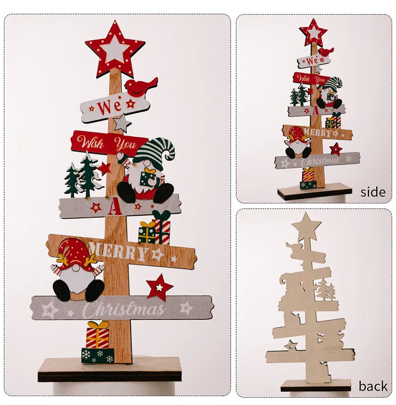 Wooden Christmas Tree Desktop Ornament