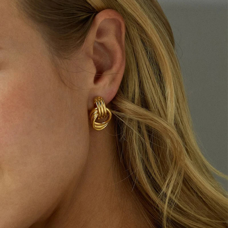 Textured Intersecting Knot Earrings