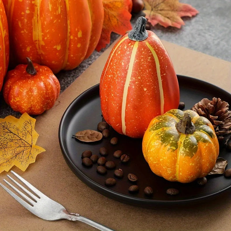 7pcs Artificial Pumpkin Set - Halloween Decor