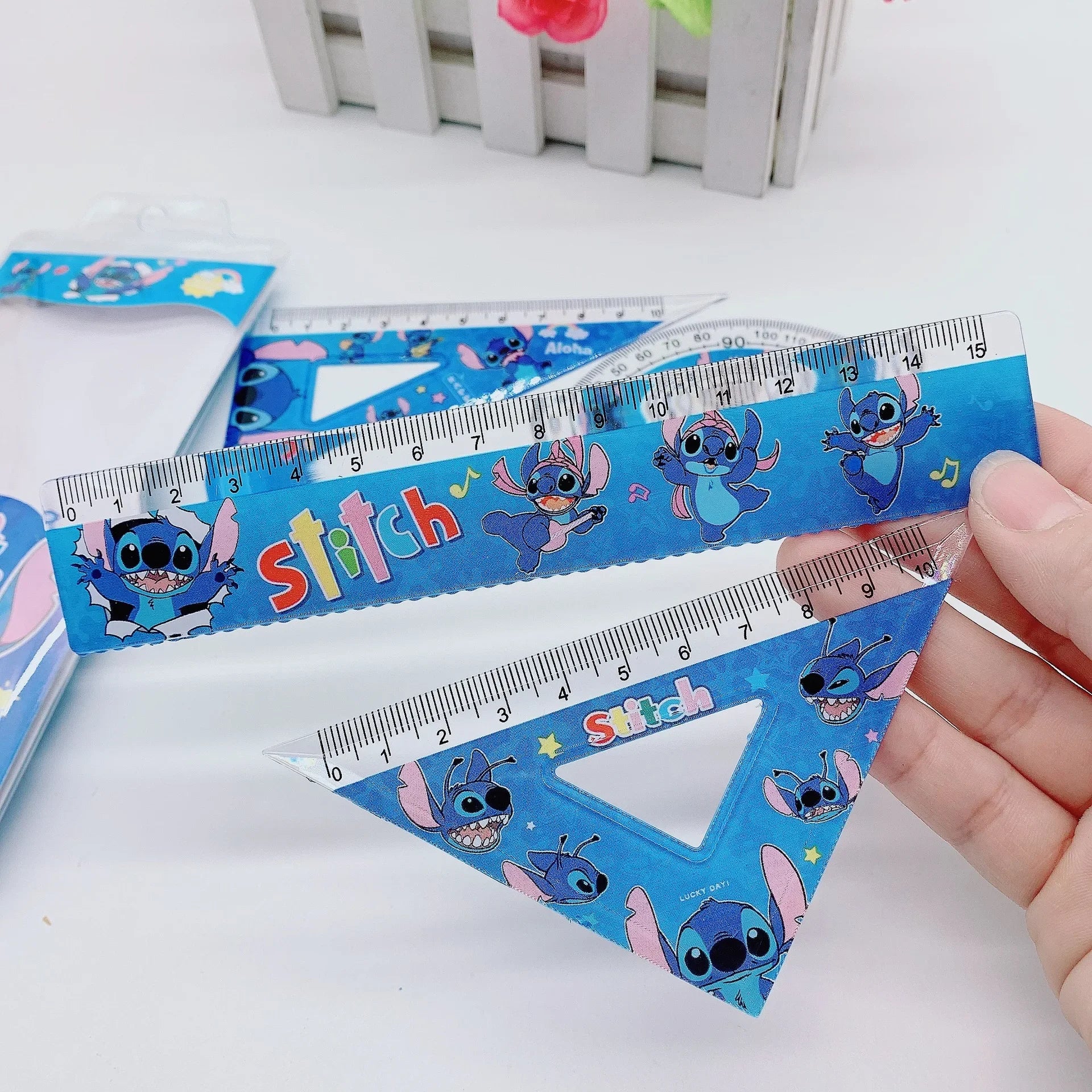 MINISO Stitch Ruler Set – Creative Student Stationery