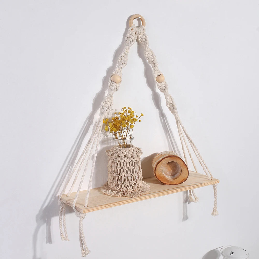 Macramé Wall Hanging Shelf Floating Wall Shelf