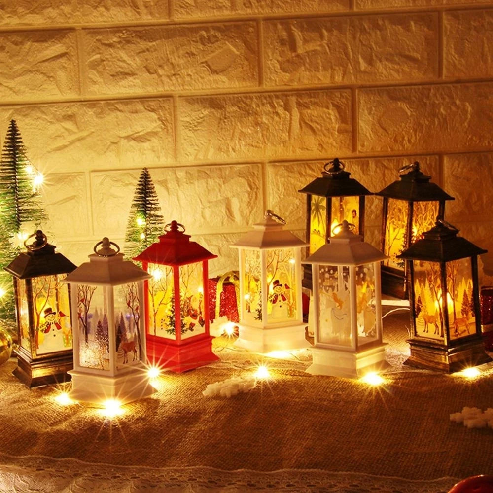 Santa Claus & Snowman Lantern Light