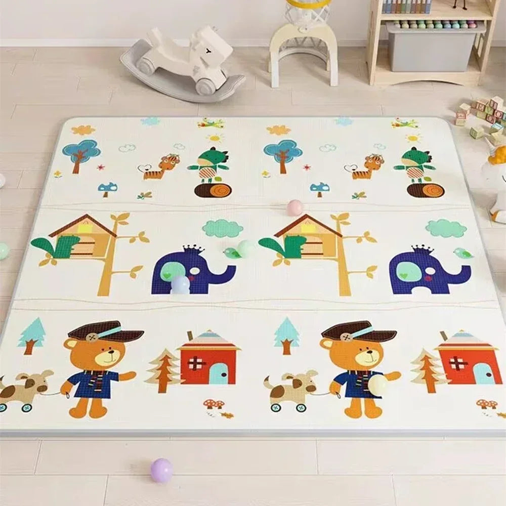 Foldable Double-Sided Baby Play Mat – Soft Foam Educational Rug