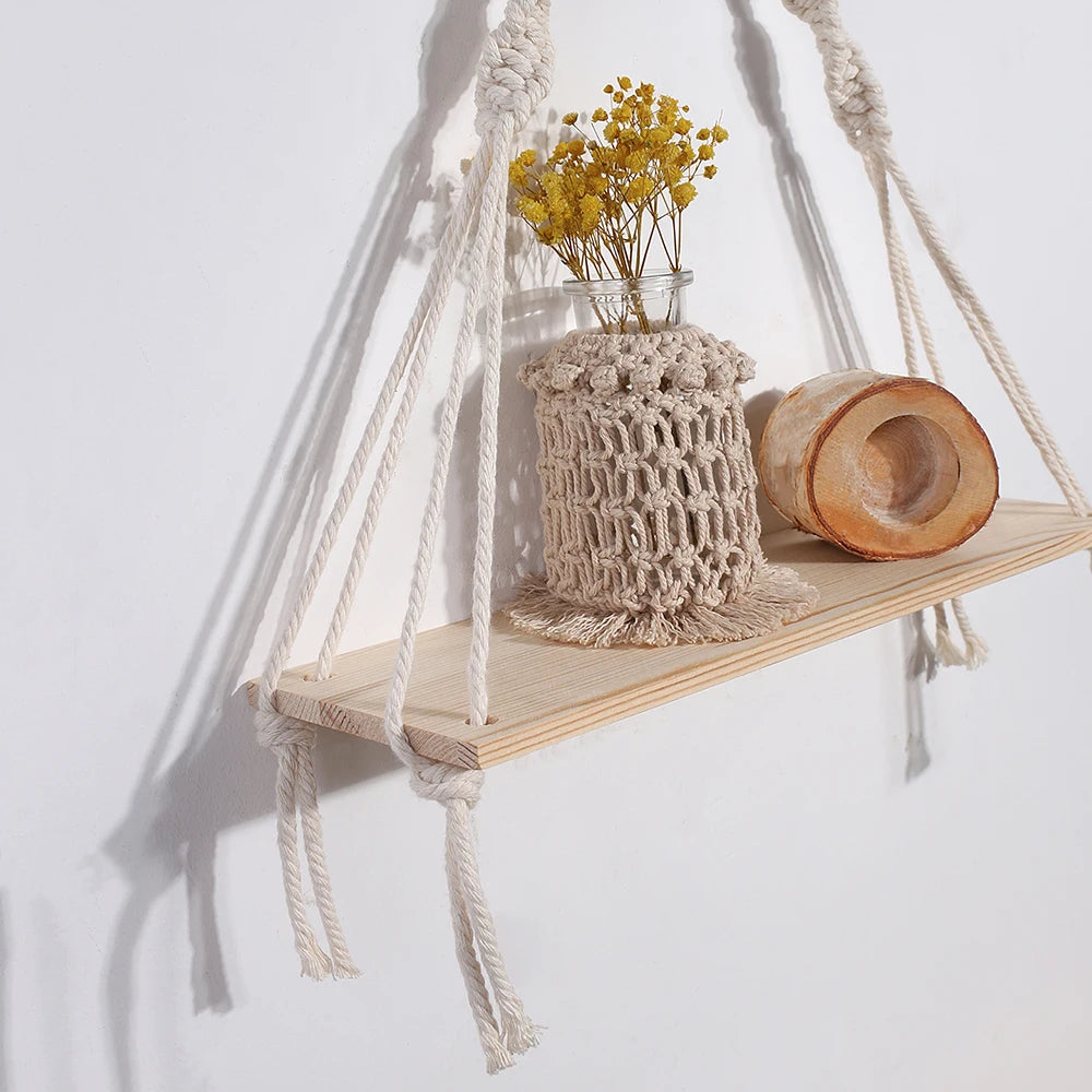 Macramé Wall Hanging Shelf Floating Wall Shelf