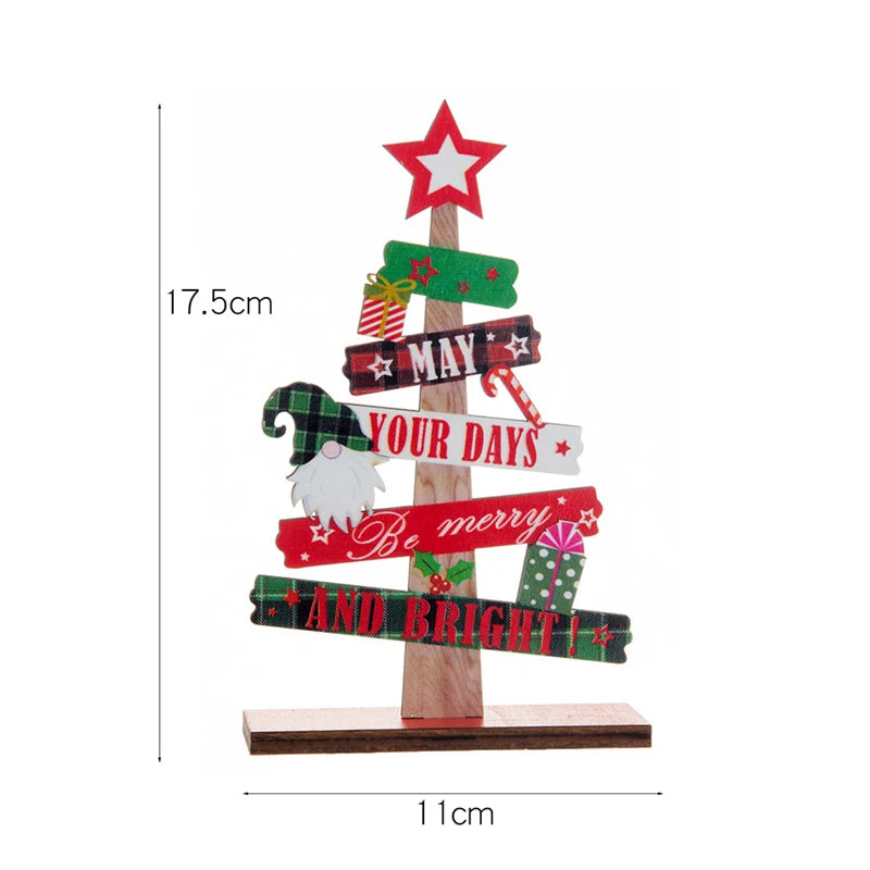 Wooden Christmas Tree Desktop Ornament