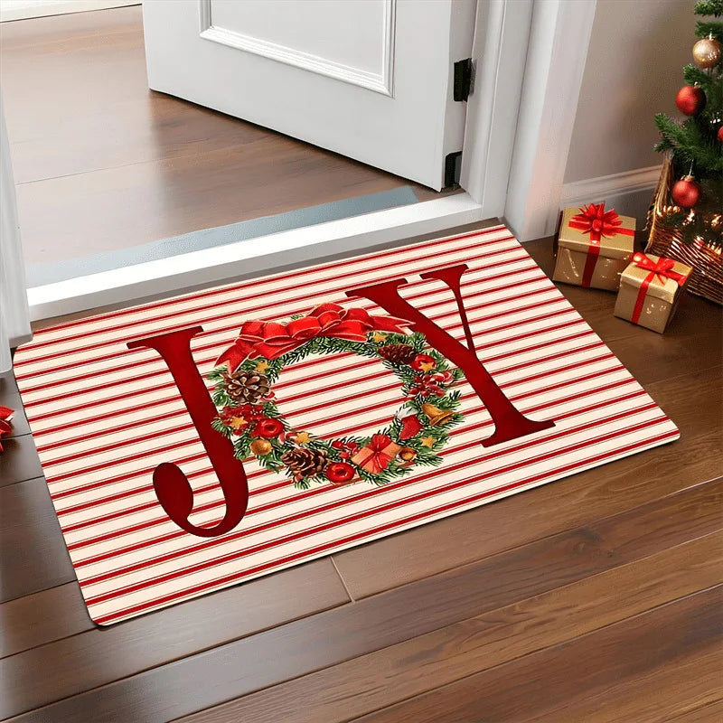 Christmas Door Mat – Santa Claus & Gingerbread Man Design