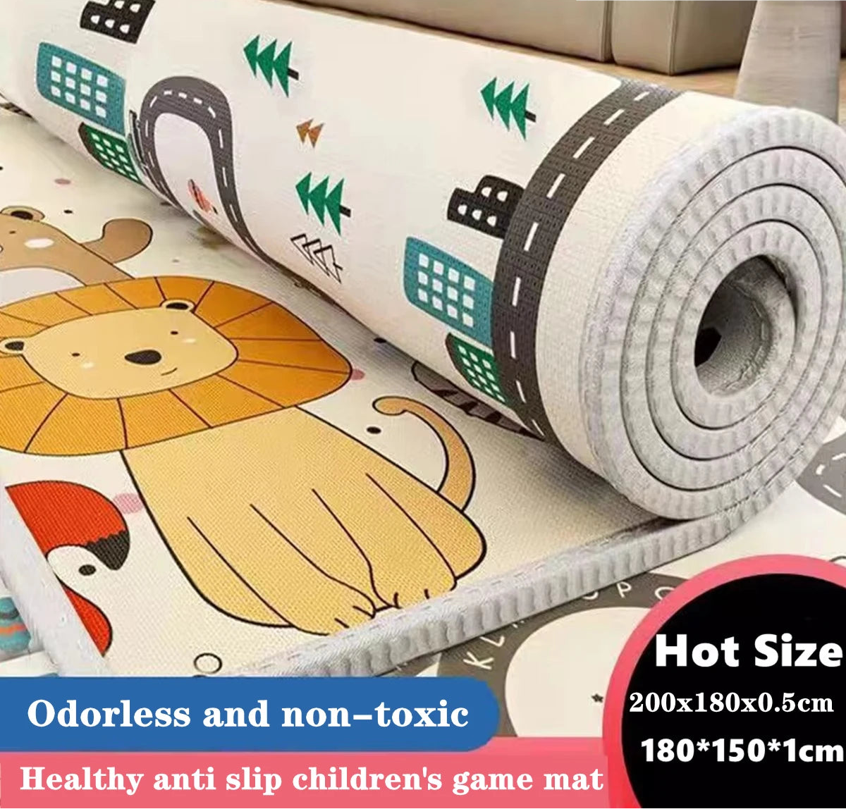 Foldable Double-Sided Baby Play Mat – Soft Foam Educational Rug