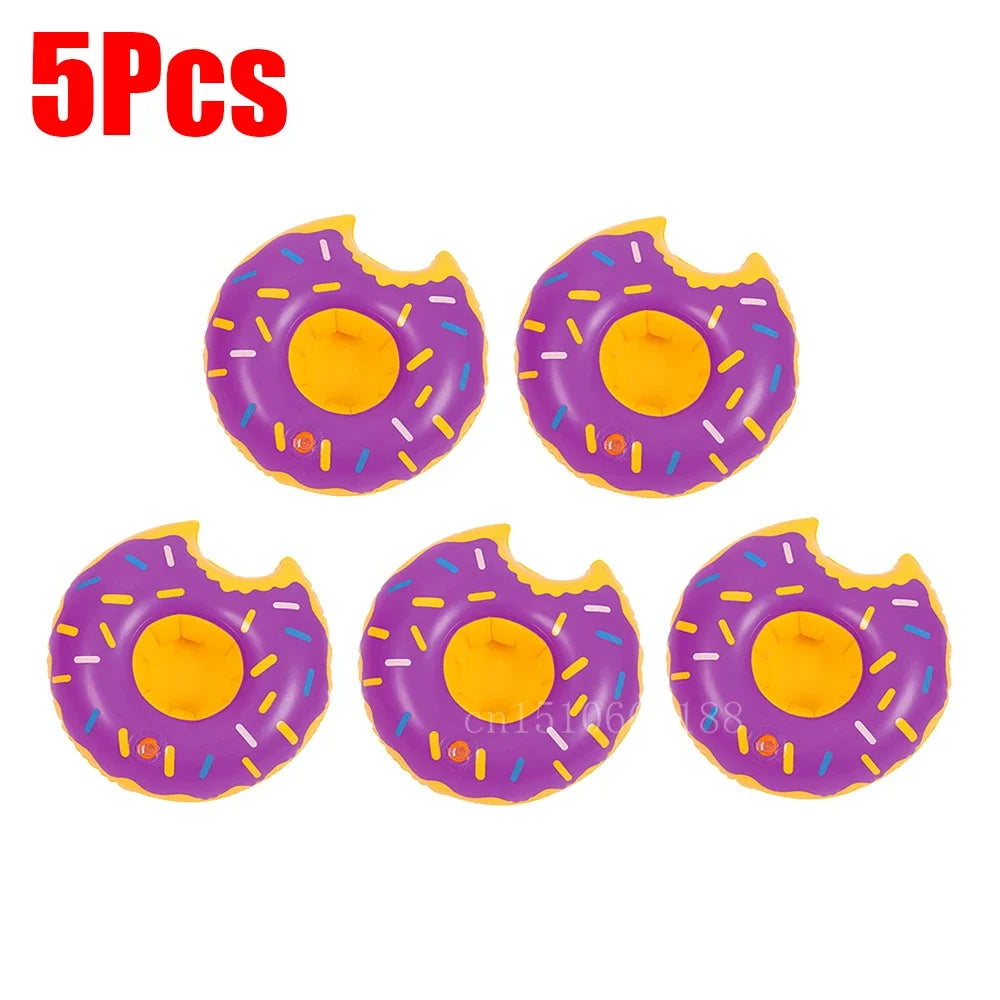 Bring tropical vibes to your next beach day or pool party with this Mini Coconut Tree & Flamingo Inflatable Drink Holder ! Made from durable PVC, it's lightweight, easy to inflate, and keeps your beverage floating right beside you.