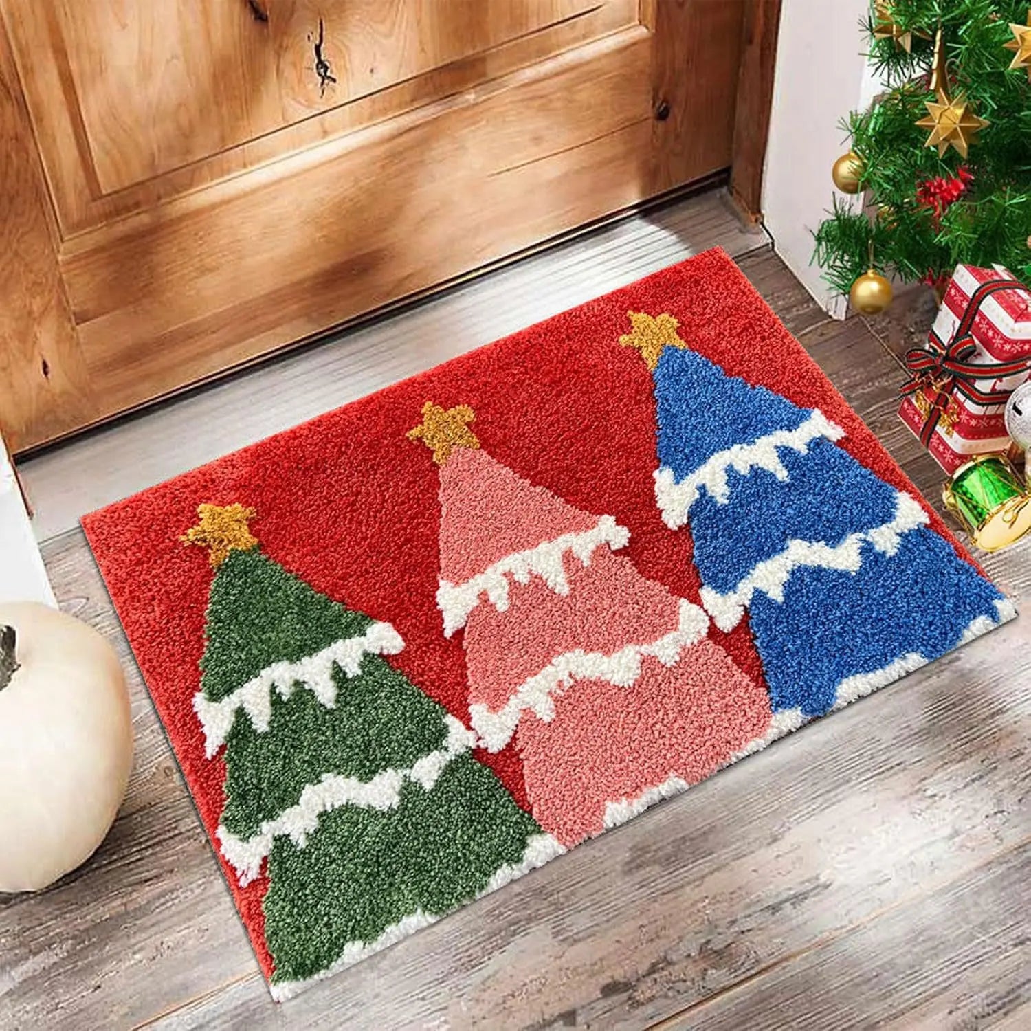 Christmas Door Mat – Santa Claus & Gingerbread Man Design
