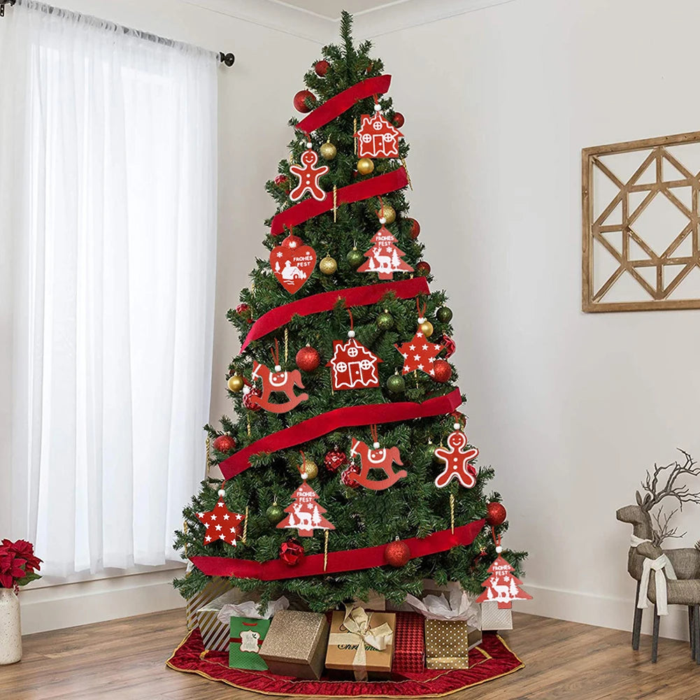 Wooden Christmas Tree Hanging Ornaments