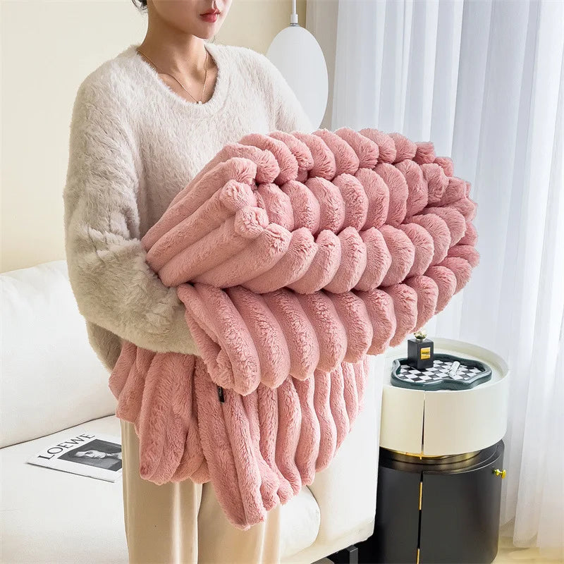 Cozy Korean-Style Thick Flannel Blanket