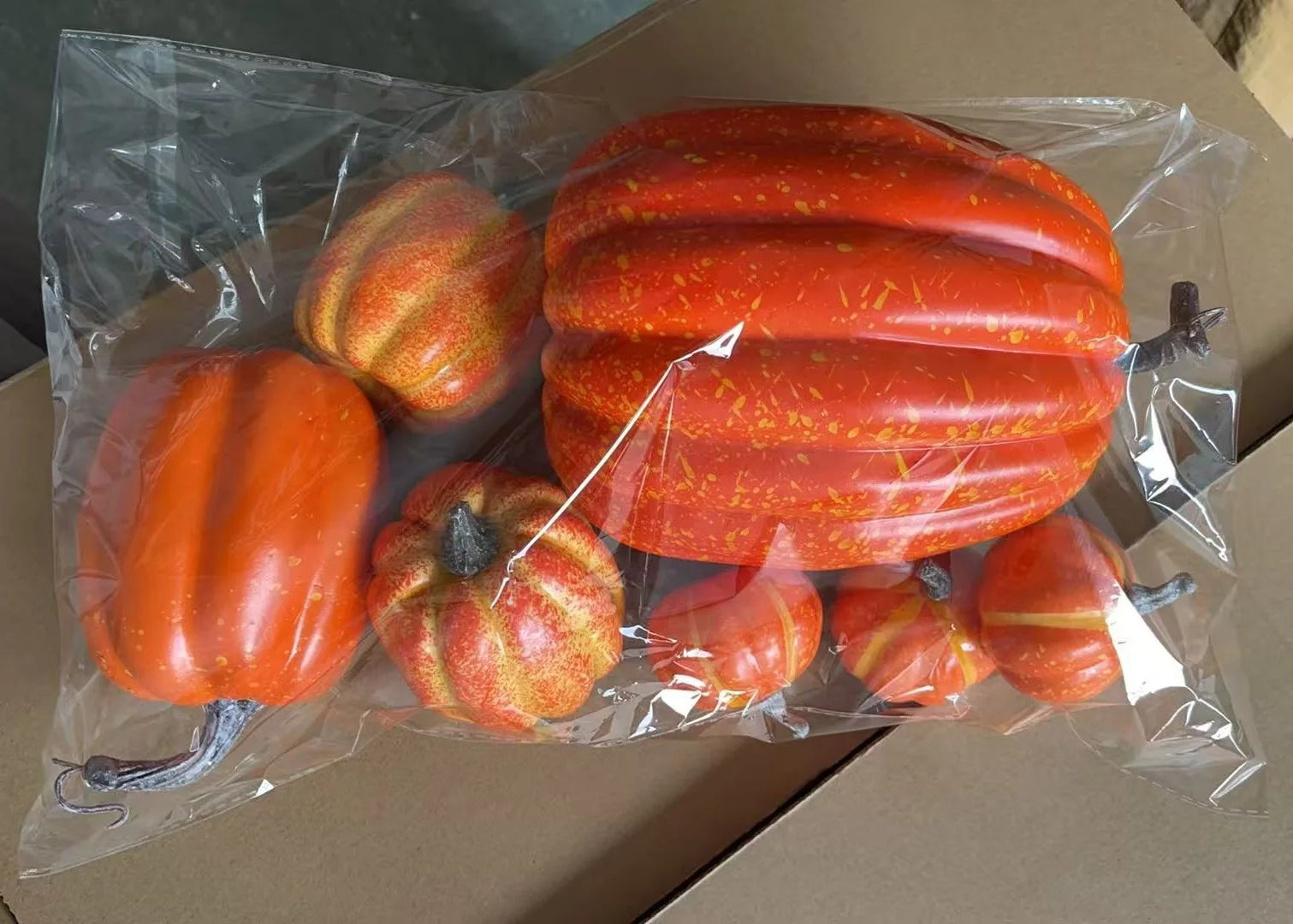 7pcs Artificial Pumpkin Set - Halloween Decor