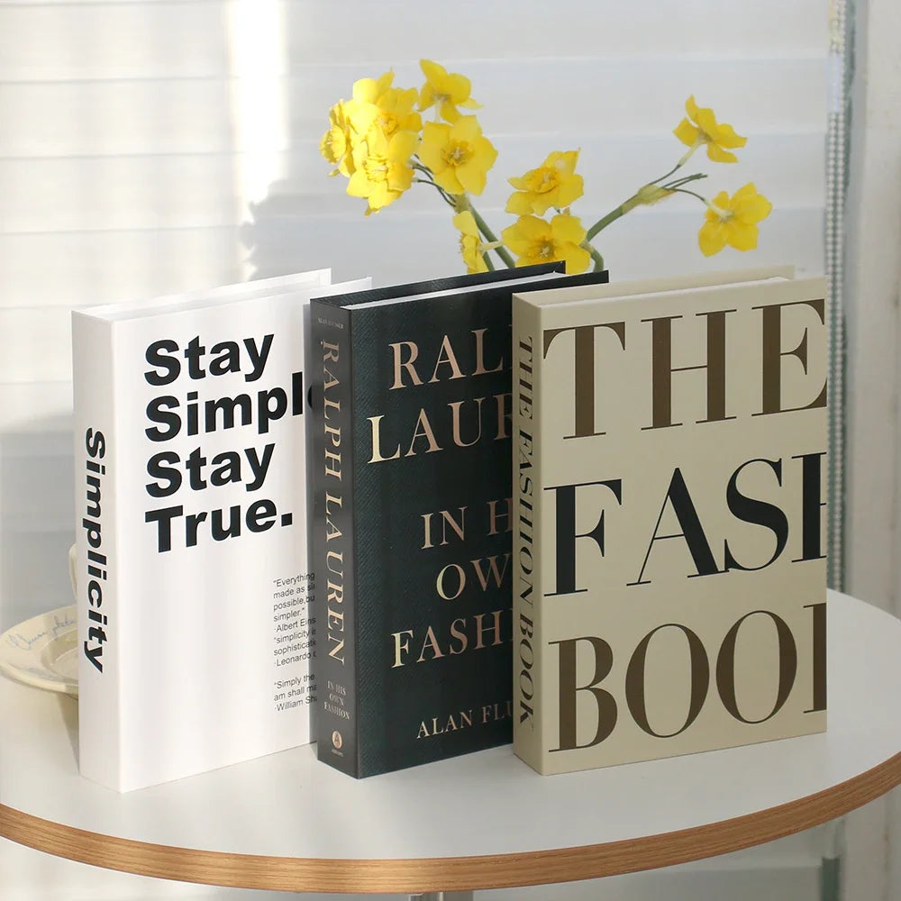 3Pcs Fashion Fake Books Living Room Decoration Designer Books