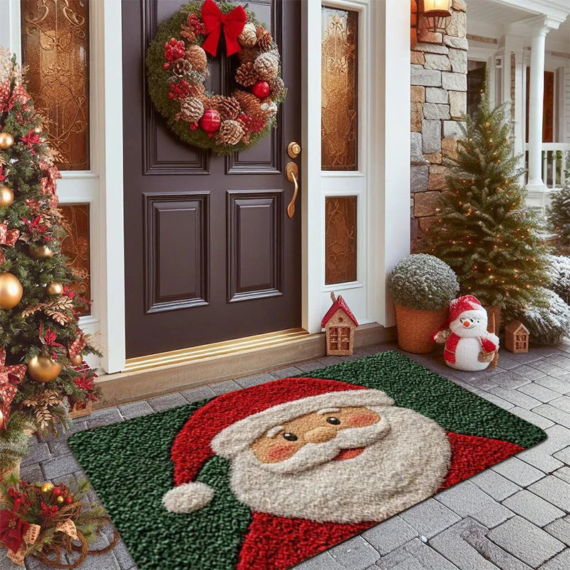 Christmas Door Mat – Santa Claus & Gingerbread Man Design