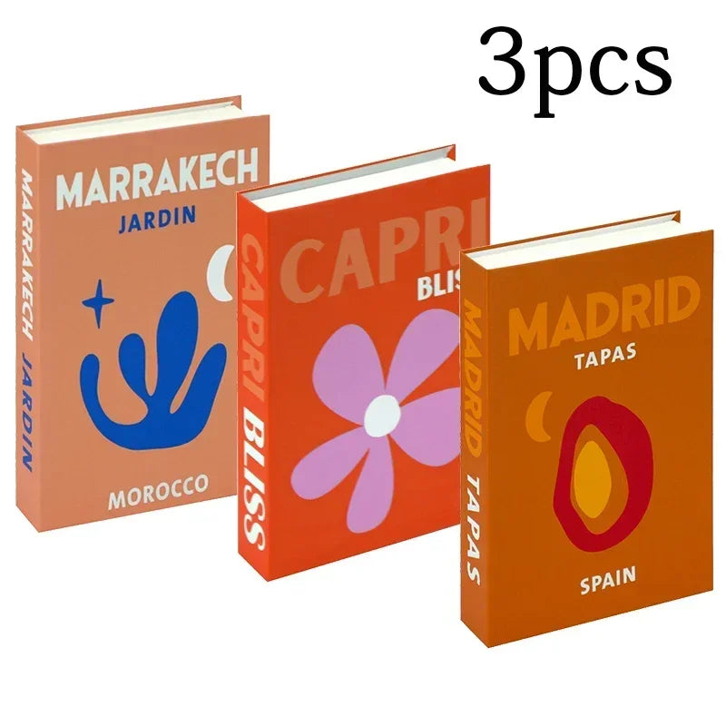 3Pcs Fashion Fake Books Living Room Decoration Designer Books
