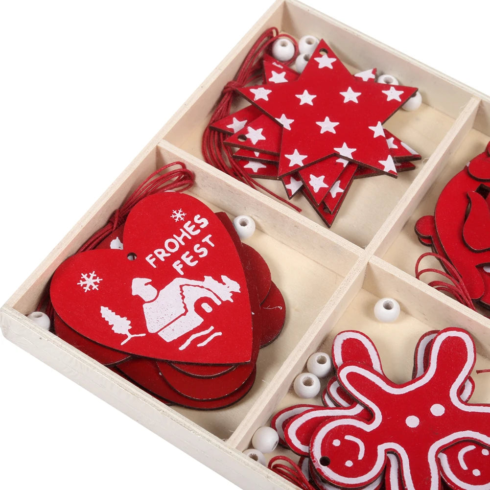 Wooden Christmas Tree Hanging Ornaments