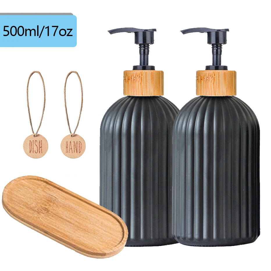 Black Kitchen Soap Dispenser Set