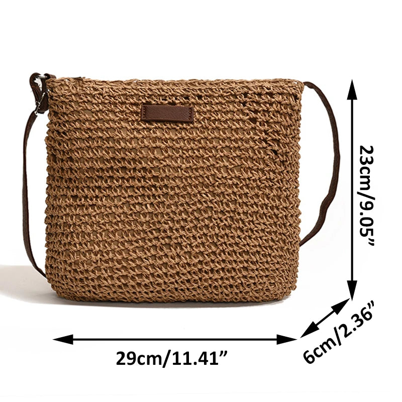 Bohemian Straw Tote Bag